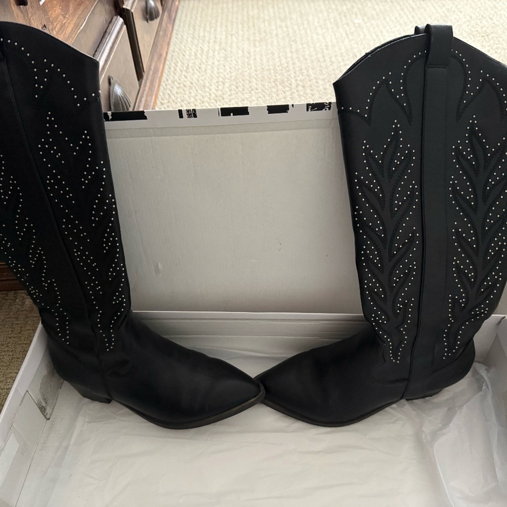 Dolce Vita Cowboy Boots Black Size 7